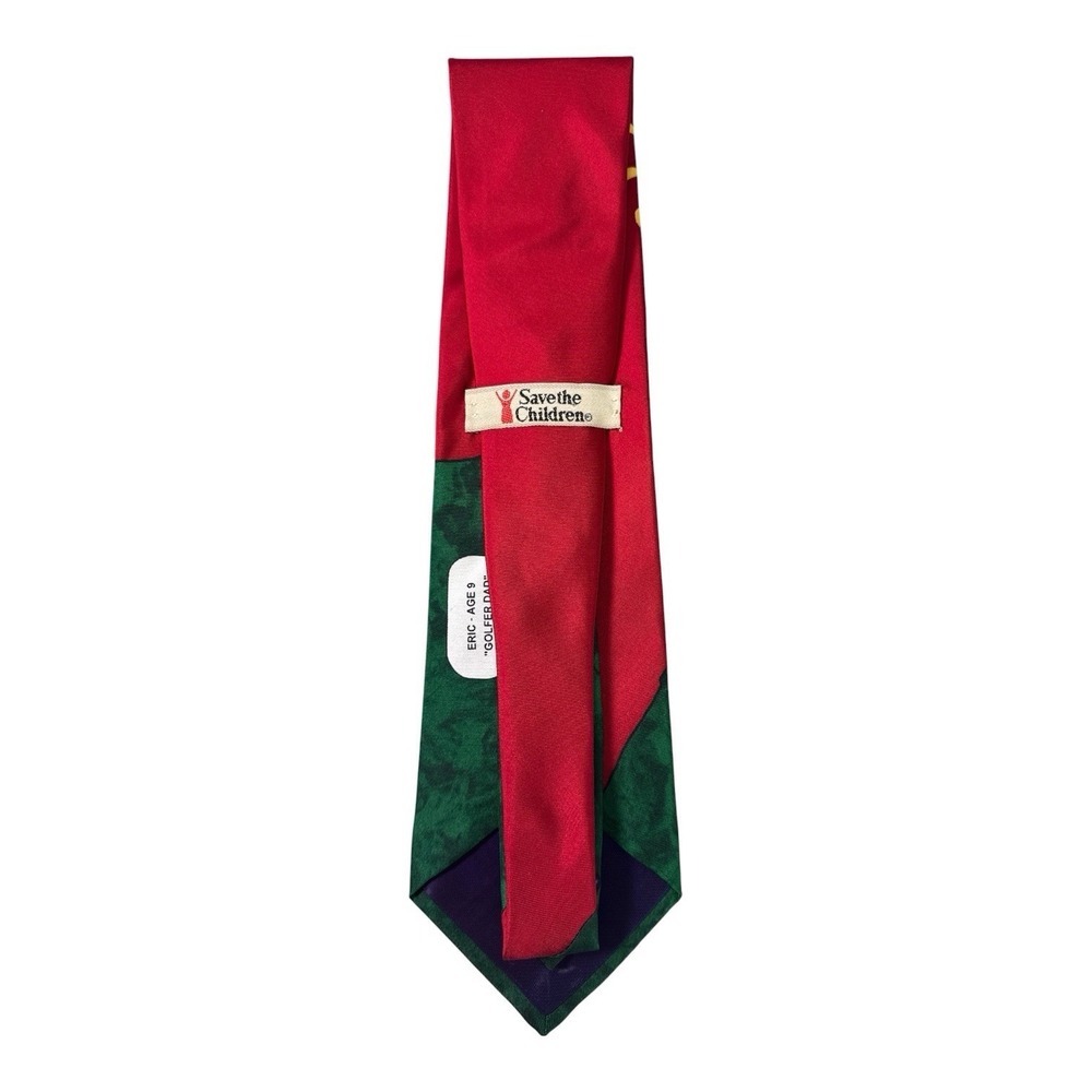 Vintage Save the Children Silk Tie "Golf Dad" by Eric Age 9 - Picture 4 of 9